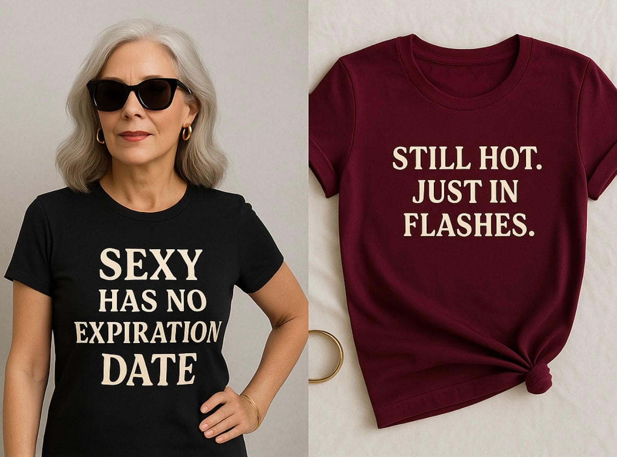 Black and burgundy Sexy Senior Citizen T-shirts